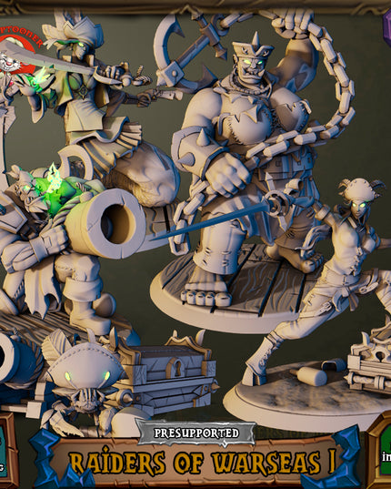 Raiders of Warseas 1 - 32mm scale pre-supported set